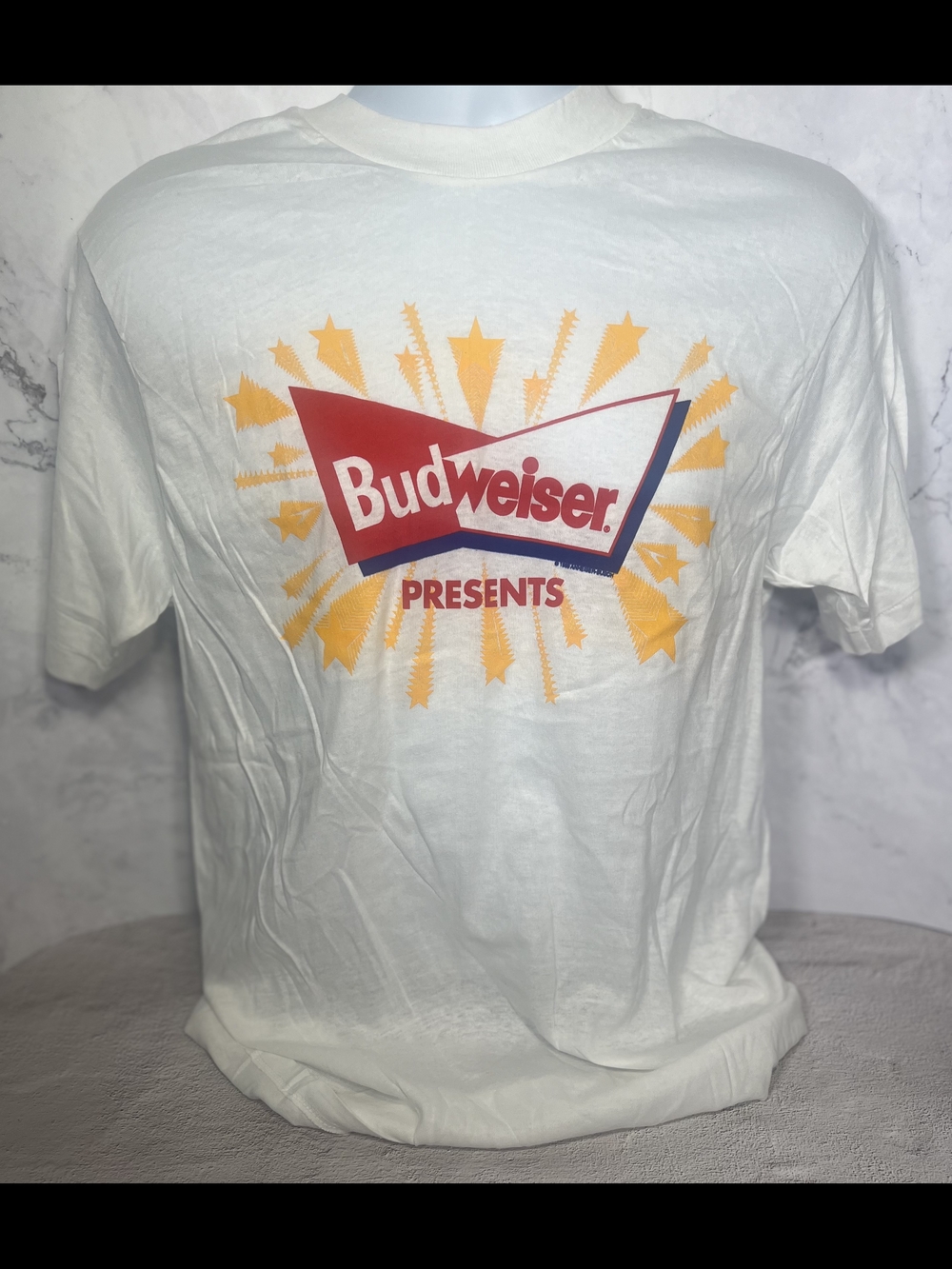 Budweiser WhiteBudweiser 1989 Superfest Vintagex Graphic T-Shirt! NWOT